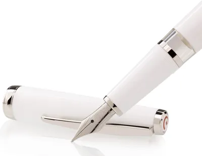 Produktbild von Cleo Skribent Classic Palladium Kolben-Füllhalter, weiß, M-Feder