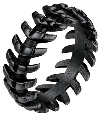 Productafbeelding van Solidchoice - Zwarte Snake Bone Ring van Roestvrij Staal, Maat 69