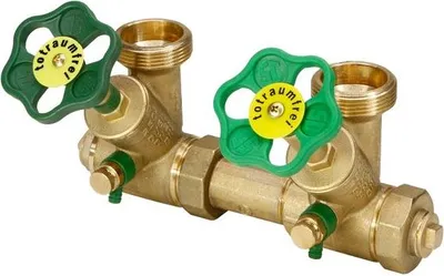 Productafbeelding van JS ATV-verdeelstuk, stijgspindel 2-voudig, DN25, aansluiting 1", uitgang A 1 1/2"