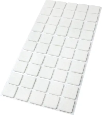 Produktbild von Adsamm® | 50 x selbstklebende Filzgleiter / Weiß / 20x20 mm / quadratisch / Möbelgleiter aus Filz mit 3.5 mm Stärke