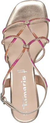 Produktbild von Tamaris Damen Sandalette Strass Karree Metallic Optik 1-28236-42, Größe:40 EU, Farbe:Rosa