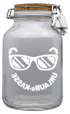 Produktbild von Spardose Urlaubskasse Geld Geschenkidee Transparent XXL