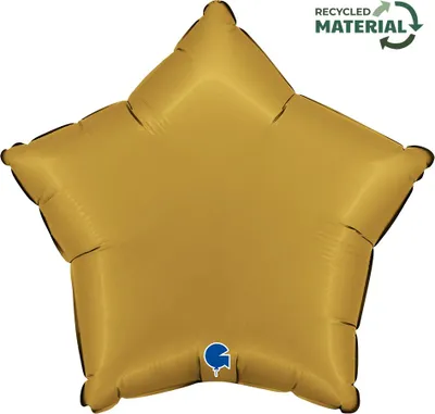 Produktbild von 18"/Ø46cm Stern Folienballon Uni | Gold Satin