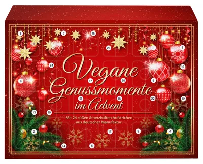 Produktbild von Adventskalender vegan 2026, 24 vegane Marmeladen & herzhafte Aufstriche – Frühstück
