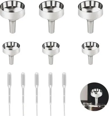 Image de Ensemble de entonnoirs en plastique - 6 pièces - 2 ml - Durables et en acier inoxydable