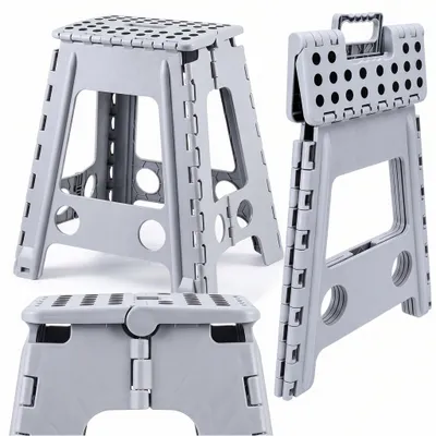 Obrázok produktu pre Skladací Stolička S Protiklzovou Úpravou, Veľká, Odolná Stolička S Držiakom Mini 39 Cm