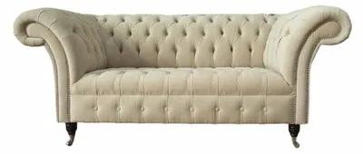 Produktbild von Zweisitzer Couch Polster Sofa 2 Sitz Textil Stoff Luxus Chesterfield Neu