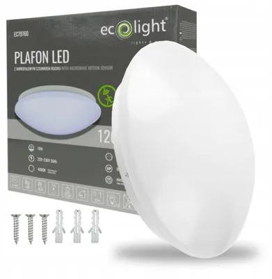 Obrázek produktu pro Stropní svítidlo s mikrovlnným senzorem pohybu, 18W, 1260 lm, 4000K