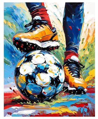 Produktbild von Malen nach Zahlen Set Erwachsene Fußball & Meerblick 40x50cm