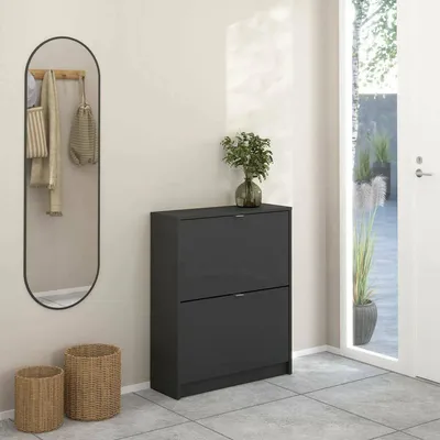 Produktbild von Dmora Schuhregal Hughette 70x24x85 cm Grau 12 Paar 4 Fächer