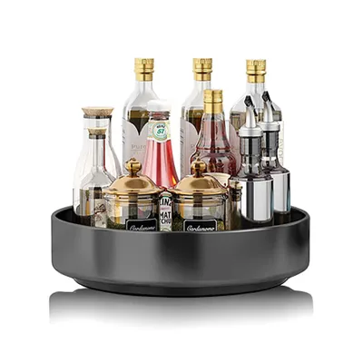 Produktbild von Gewürzregal, ein Großes Küchenregal aus Edelstahl um 360° Drehbar, ein Multifunktionales Lagerregal zur Aufbewahrung von Gewürzen