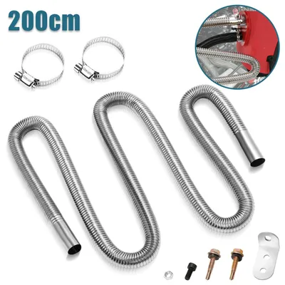 Immagine prodotto di Tubo di scarico flessibile con due fascette in acciaio inossidabile, lunghezza 200 cm, diametro del tubo di scarico: 25 mm