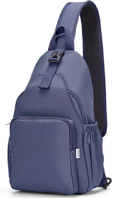 Produktbild von Sling Rucksack für Damen und Herren, kleine Umhängetasche in Blau Grau