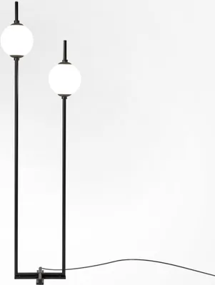Produktbild von LED Stehlampe Metall Glas 150 cm Schwarz Weiß Kugelschirm 3000 K warmweiß 750 lm Modern