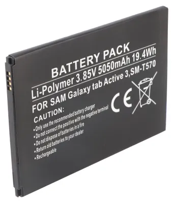 Produktbild von Akku passend für Samsung Galaxy Tab Active 3, SM-T570, Li-Polymer, 3,85V, 5050mAh, 19,4Wh