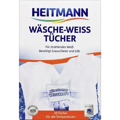 Zdjęcie produktu dla Heitmann, Chusteczki wybielające, 20 sztuk