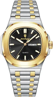 Imagen del producto de Reloj de cuarzo para hombre, diseño cuadrado, acero inoxidable, con indicador de fecha y día de la semana, manecillas luminosas, resistente al agua hasta 30 metros, reloj de pulsera para negocios