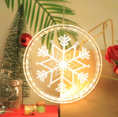 Produktbild von 3D Weihnachten Fensterlicht Hängend Warmweiß Batteriebetrieben LED Innen Deko für Schlafzimmer Terrasse Restaurant Geschäft,Schneeflocke