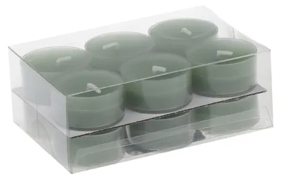 Produktbild von Teelichter in Kunststoffhülle Salbei 18/38mm, 12er-Pack