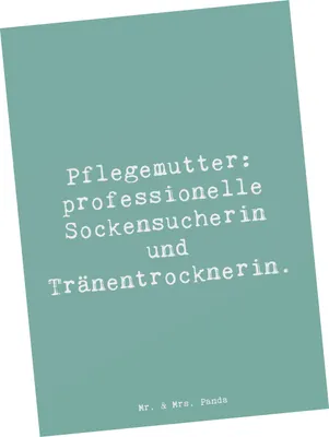 Produktbild von Mr. & Mrs. Panda Postkarte Spruch Pflegemutter Heldin - Meeresbrise - Geschenk, des Alltags, Ansichtskarte, Familienmitglieder, Trost, handgemacht, Grußkarte, Postkarten