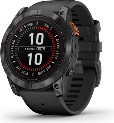 Image de Garmin Fenix 7X Pro - S30852-H2751-B113 - Solar Edition - 51 mm - Slate Gray - montre de sport avec bracelet - silicone