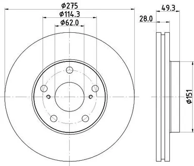 Produktbild von 2x HELLA 8DD 355 104-931 Bremsscheibe Vorderachse