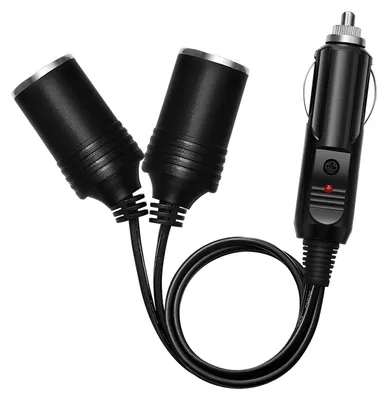 2-fach Zigarettenanzünder-Splitter, 18 cm, 15 A, 12/24 V, schwarz