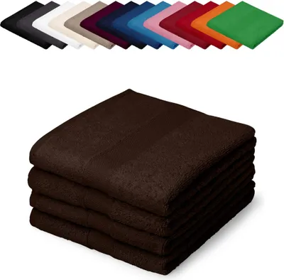 Produktbild von 4er PACK Handtücher 50x100 cm 100% Baumwolle, Farbe: Braun