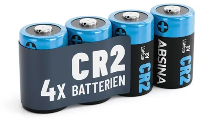Produktbild von ABSINA 4x CR2 3V Lithium Batterie - CR2 Batterie auslaufsicher & mit langer Haltbarkeit - Batterie CR2 mit 800mAh