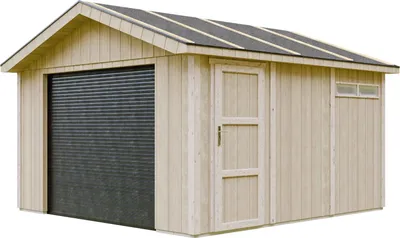 Image de Garage QUALITÉ PREMIUM 13 m²- L378xl412 cm- Garage pour motos, vélos, outils de jardinage - Construction en panneaux LP Smartside - Timbela M990B