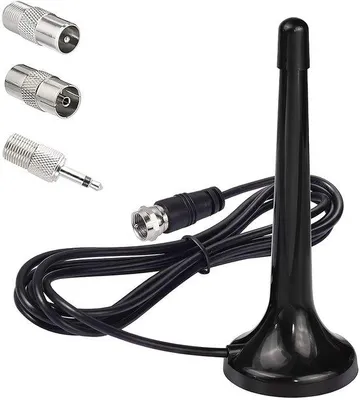Obrázek produktu pro Vnitřní anténa pro DAB rádio – digitální anténa – přepínatelná – kabel o délce 3 metry – magnetická základna – pro příjem FM/DAB