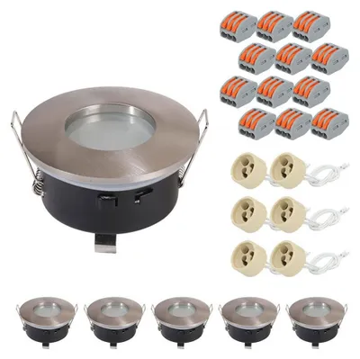 Image de HOFTRONIC - Spot LED encastrable Vista GU10 IP44 Rond 83mm Inox