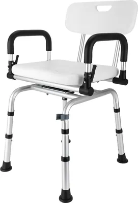 Produktbild von 360 °  Duschstuhl mit Armlehnen und Rückenlehne höhenverstellbarer  max 180kg