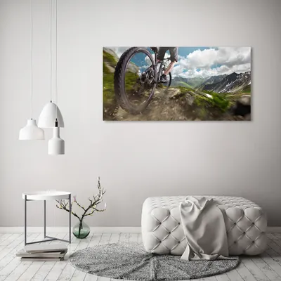 Produktbild von Tulup® Leinwandbild - 120x60 cm - Wandkunst - Drucke auf Leinwand - Leinwanddruck - Sport - Grün - Mountainbiken