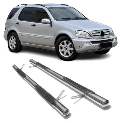 Produktbild von Edelstahl Trittbretter Schwellerrohre für Mercedes ML W163 1998-2005 Silber, KI-generiertes Bild