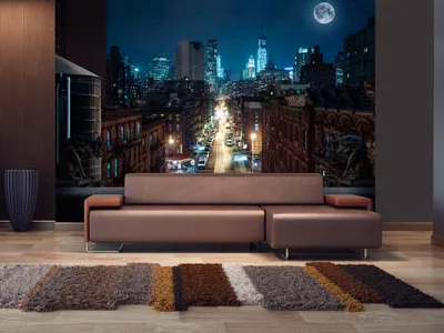 Produktbild von Vlies Fototapete 400x280 cm Tapeten Wandtapete XXL City NYC New York Stadt bei Nacht d-A-0028-a-a