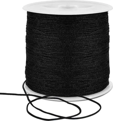 Produktbild von TONIFUL 1mm Schwarze Nylonschnur 100m für Makramee Schmuckherstellung