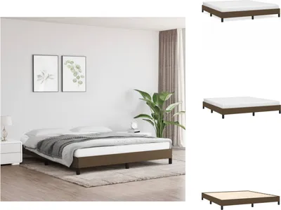 Produktbild von vidaXL Bettgestell Dunkelbraun 160x200 cm Stoff -  Betten & Bettgestelle