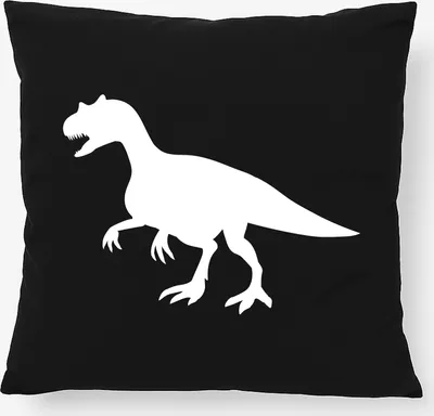 Produktbild von Huuraa Kissen Allosaurus Dinosaurier 40x40cm mit Füllung Black Baumwolle Dekokissen Geschenkidee