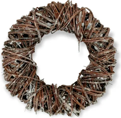 Produktbild von Holz Weide-Kranz braun weiß 30cm Weidenkranz geflochten Türkranz Tisch-Deko Tür-Kränze