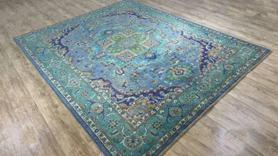 Produktbild von Teppich ZIEGLER-ORIGINAL | Farbe: Blau; Größe: 243x295 cm | strapazierfähig und leicht zu reinigen | Wohnzimmer | Schlafzimmer