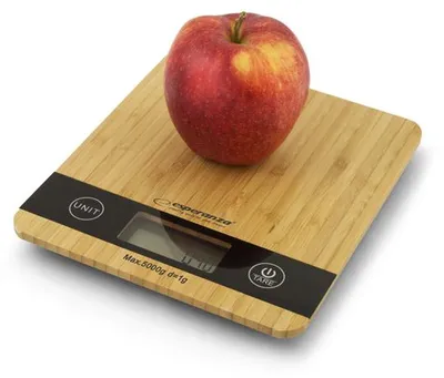 Zdjęcie produktu dla Cyfrowa waga kuchenna Esperanza Bamboo LCD, 5 kg, precyzja 1 g, funkcja tarowania