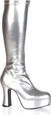 Produktbild von Funtasma - Knie-Stiefel aus Stretch-Lack Exotica-2000 silber Gr.41