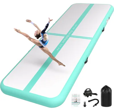 Obrázek produktu pro Gymnastická podložka, nafukovací tréninková podložka s elektrickou pumpou o výkonu 600 W, vhodná pro použití doma i venku, tloušťka 10/15 cm