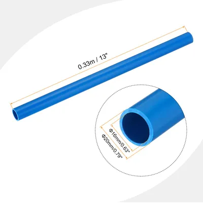 Produktbild von PVC Rohr, Durchmesser 16mm L?nge 0.33m Rund Kunststoffrohr fš¹r Garten, Aquarium, Wasserleitung, Kabelkanal, lš¹ftungsrohr (Blau)