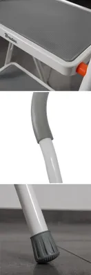 Productafbeelding van Bradas DIY-LDWL02/3: Bradas stalen klapladder, 3 treden, wit/grijs