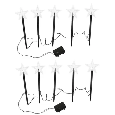 Produktbild von Ikodm 10 x Gartenstecker für die Weihnachtsdekoration auf dem Balkon warmweiß mit Zeitschaltuhr 6/18 h Leuchtstäbe