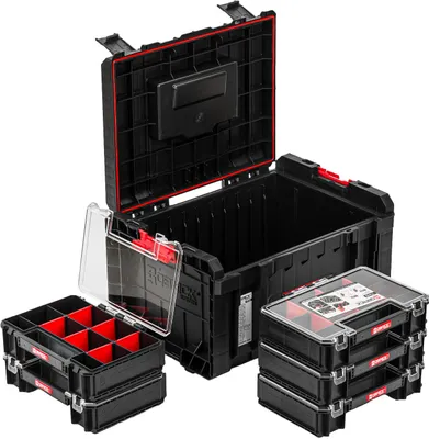 Produktbild von Qbrick System PRO Toolbox 2.0 Box na nářadí 450 x 334 x 240 mm 19 l stohovatelný IP54 + 5x TWO Organizér Multi