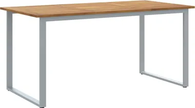 Zdjęcie produktu dla Stół ogrodowy vidaXL, szary, 160 x 80 x 75 cm, lite drewno akacjowe