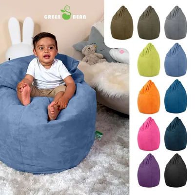 Produktbild von Green Bean® Sitzsack mit Rückenlehne "Drop" 60x60x90cm - Indoor Sitzkissen 220L EPS Perlen Füllung - Hellblau